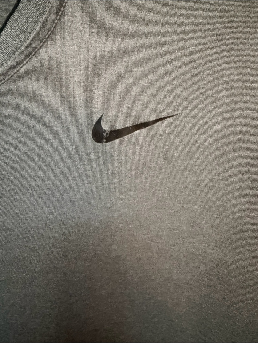 Nike Pro Men's Dark Gray Performance Tee with White Logo